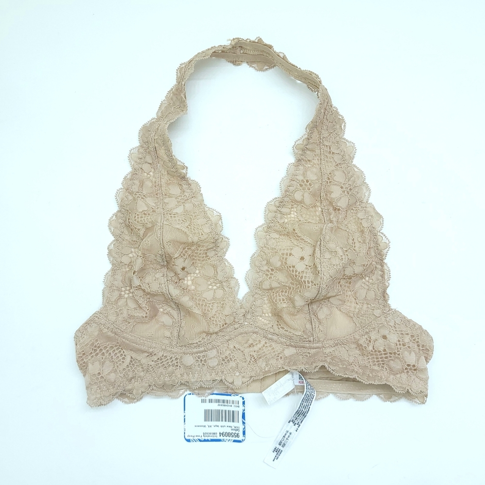 Free People Galloon Lace Halter Bra Top Nude XS - Picture 4 of 6